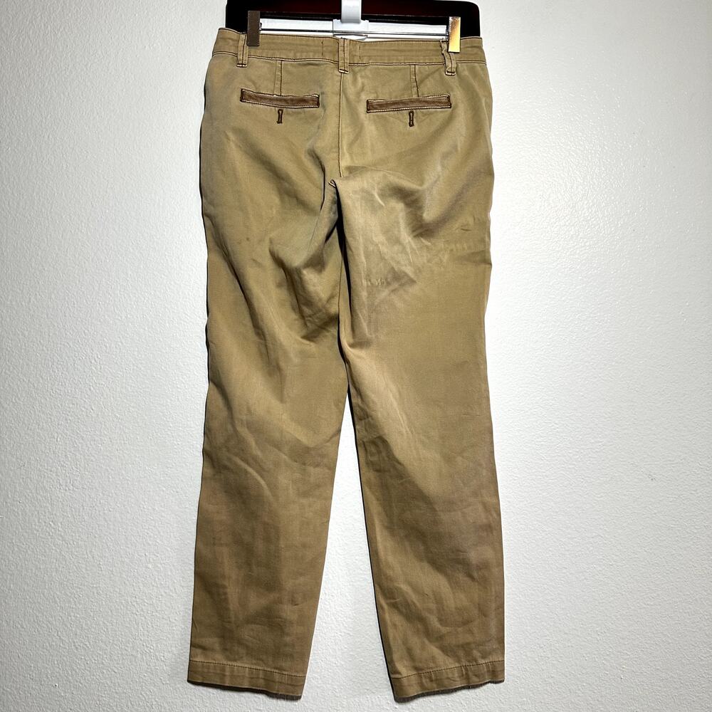 Anthropologie Chinos Pants Cotton Tapered Ankle Relaxed 5-Pocket Tan 31x28 - Picture 7 of 7